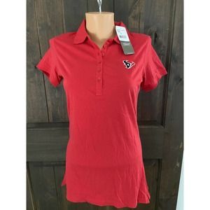 Houston Texas Polo Womens Shirt Red NWT Size M